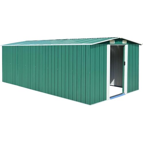 Gerätehaus 257x489x181 cm Metall Grün