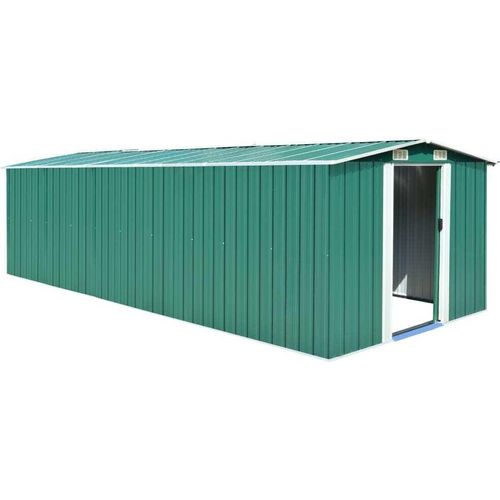 Gerätehaus 257x580x181 cm Metall Grün