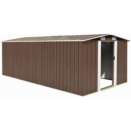 Gerätehaus 257x489x181 cm Metall Braun