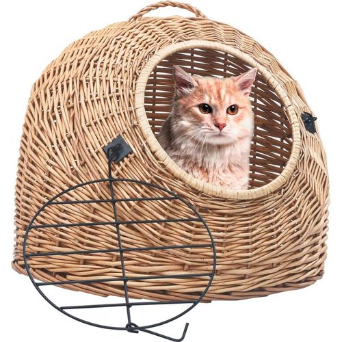 Prolenta Premium - Katzen-Transportkorb 60x45x45 cm Natürliche Weide
