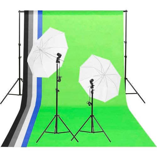 Prolenta Premium - Fotostudio-Beleuchtung Set mit Hintergründen & Schirmen