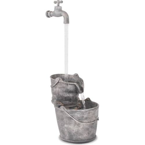 Prolenta Premium - Wasserspiel mit Wasserhahn und Eimern Polyresin
