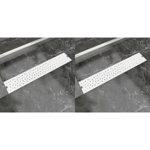 Prolenta Premium - Lineare Duschrinnen 2 Stk. Blasen 630 x 140 mm Edelstahl
