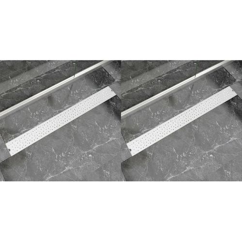 Prolenta Premium - Lineare Duschrinnen 2 Stk. Blasen 1030 x 140 mm Edelstahl