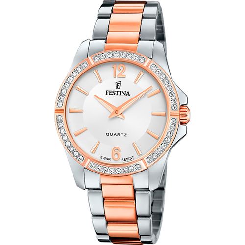 Festina Edelstahl Damen Uhr Armbanduhr silber rose Fashion D2UF20595/1