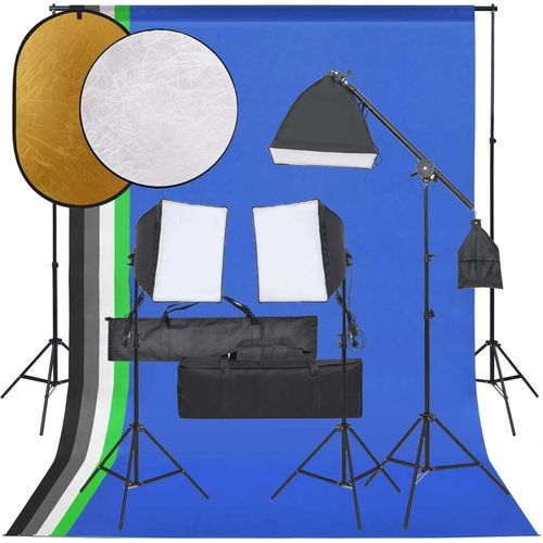 Prolenta Premium - Fotostudio-Set mit Beleuchtung, Hintergrund und Reflektor