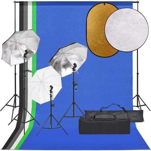 Prolenta Premium - Fotostudio-Set mit Beleuchtung, Hintergrund und Reflektor