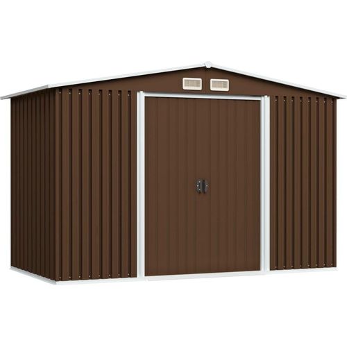 [Home] Geräteschuppen Braun 257x205x178 cm Stahl , Neue Mode 2024 im häuslichen Leben