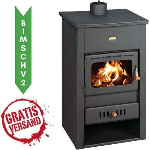 Kaminofen, Holzofen Prity, Modell K2 CP, Leistung 10.4kW, Obere Platte aus Gusseisen