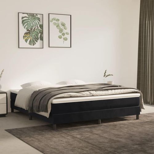 vidaXL Boxspringbett Schwarz 180x200 cm Samt - Boxspringbett - Boxspringbetten - Bett - Schlafzimmermöbel