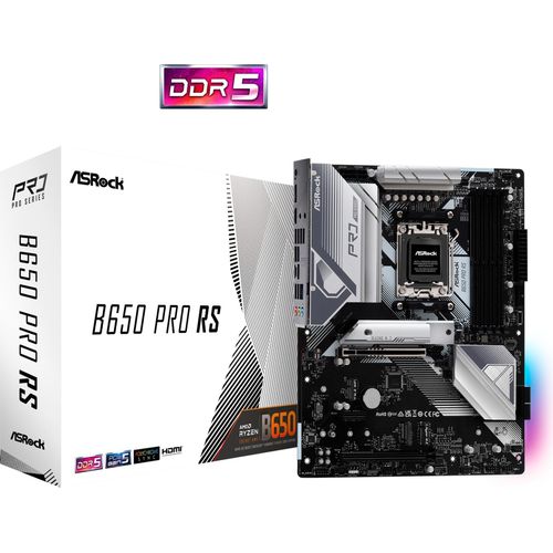 ASRock B650 Pro RS - Motherboard - ATX - Socket AM5 - AMD B650 Chipsatz - USB 3.2 Gen 1, USB 3.2 Gen 2, USB-C 3.2 Gen2, USB-C 3.2 Gen 2x2 - 2.5 Gigabit LAN - Onboard-Grafik (CPU erforderlich)