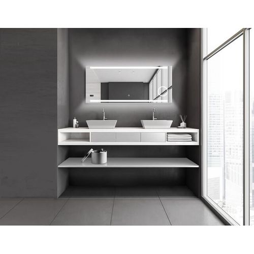 Badspiegel mit Beleuchtung TALOS King – LED Badezimmerspiegel 140x60 cm – Wandspiegel mit beleuchteten Kosmetikspiegel – Lichtfarbe Neutralweiß