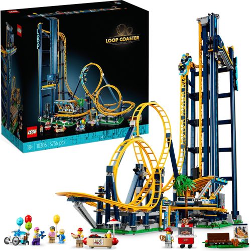 LEGO 10303 Icons Looping-Achterbahn Modellbausatz-Set für Erwachsene, Vergnügungspark mit Schienen und Personenzug