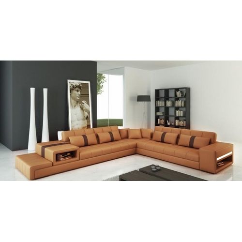 Wohnlandschaft Relax Fußstütze Ecksofa Polster Garnitur Sofa Couch Ecke + USB