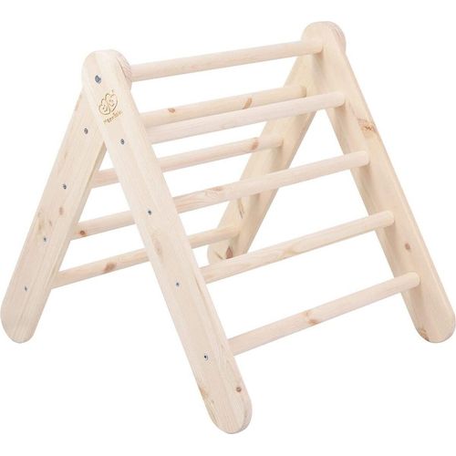 MEOWBABY Kletterdreieck - Indoor Klettergerüst für Kinder, Baby Dreieck Spielgeräte, Montessori Klettergerät, Kleinkinder Pikler-Dreieck, Natur