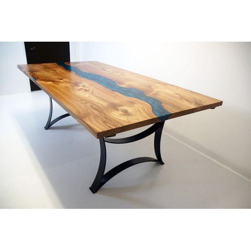 tisch esstisch tische harz epoxy massive design möbel 240x100 echtes holz epoxid