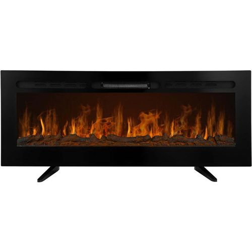 Elektrokamin 127cm Elektroheizung Einbau Wandkamin Kamin LED Dekokamin Schwarz