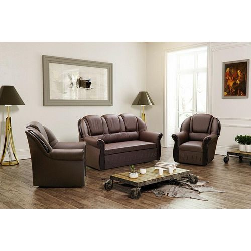 JV Möbel Set Sofa Couches 3+1+1 Schlafsofa Bettschublade