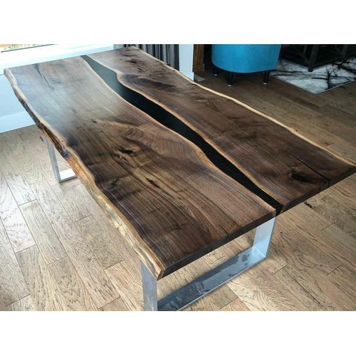 tisch esstisch tische epoxid harz epoxy echtes holz massive design möbel 220x90
