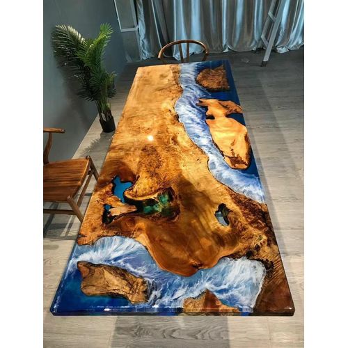 Esstisch Design Tisch Harz Moderne Tische Meer Fluss Möbel 220x90 Epoxid Ozean