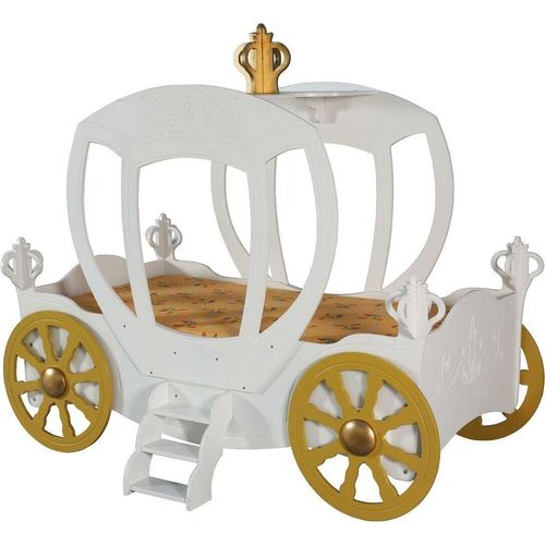 Weißes Luxus Kinderbett Kutsche Designer Holz Möbel Kinderzimmer Neu