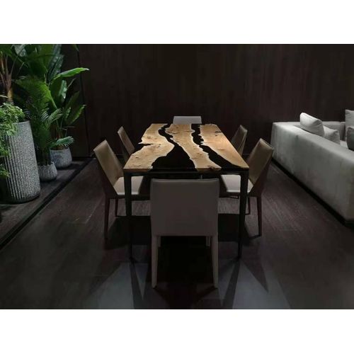 Couchtisch Black River Table Echtes Holz Flusstisch 220x90 Tische Epoxidharz Neu