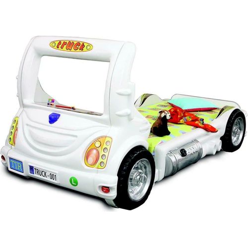 LKW Auto Truck Kinder Kinderbett Jugendbett Bett Betten Kindermöbel Neu weiß