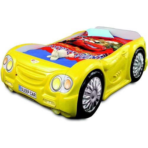 Rennwagen Auto Bett Matratze Kinderbett Autobett Kinderzimmer Betten Möbel gelb