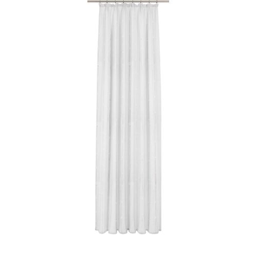 Gardine WIRTH, weiß (sanftes weiß), B:900cm H:125cm, Polyester, Gardinen, Fertig-Store mit FB 1:3 nach Maß