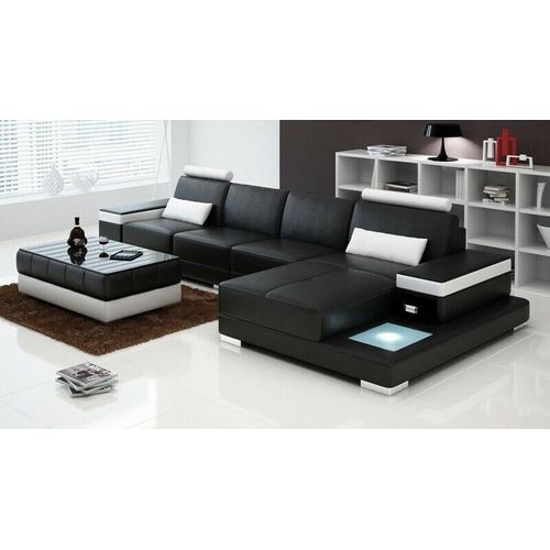 Couch Ecksofa Möbel Leder Wohnlandschaft Garnitur Design Modern Sofa L-Form Neu
