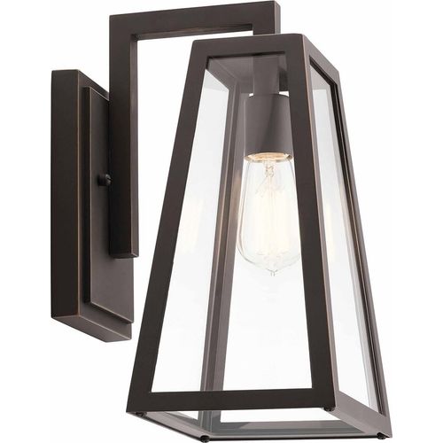 Wandleuchte Delison E27 40W IP44 Aluminium Bronze gerieben, Glas B:20.3cm Ø20.3cm dimmbar