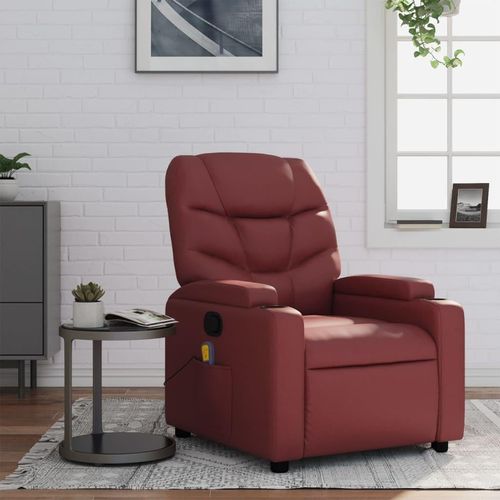 Massagesessel Weinrot Kunstleder 372476