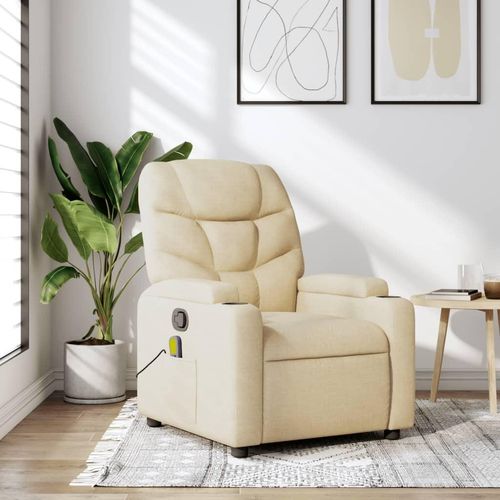 Massagesessel Creme Stoff 372462