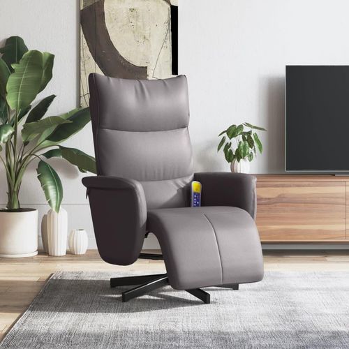 Massagesessel mit Fußteil Grau Kunstleder 356595