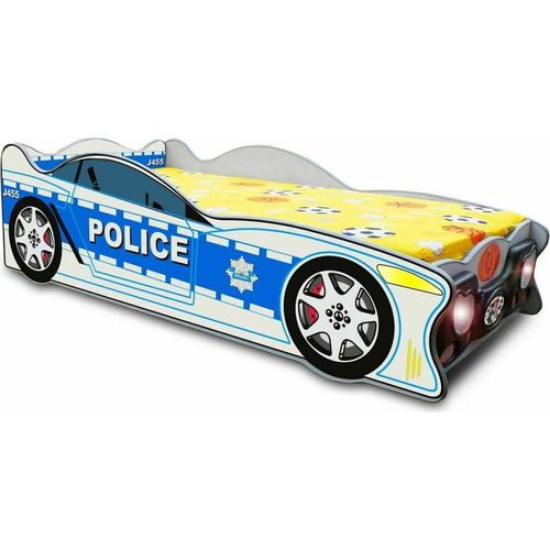 Polizei Auto Bett Betten Kinderbett Jugendbett Polizeiauto & Matratze Kind Neu