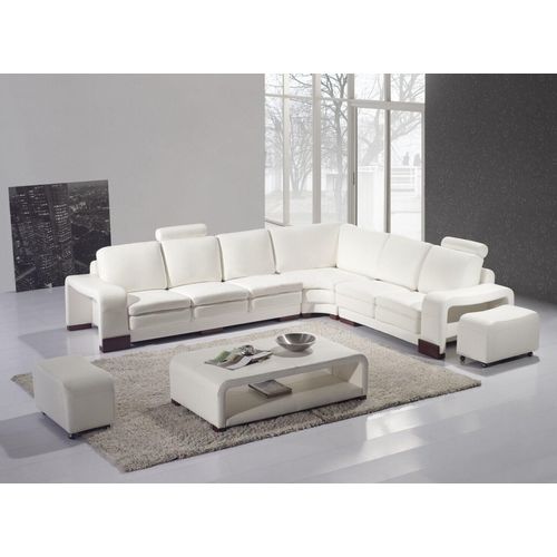 Komplette Sofa Couch Moderne Garnitur Ecksofa + Hocker + Couchtisch Garnituren