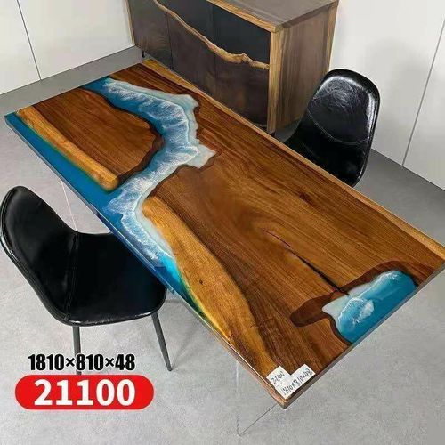 Tische Esstisch Design Tisch Moderne Meer Fluss Möbel 181x81 Epoxid Harz Ozean