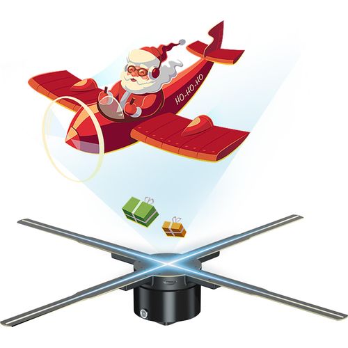 3D-Hologramm-Projektor-Werbedisplay-Luefter Wandmontierter Player 3D-Naked-Eye-2K-HD-LED-Foto-Video-Luefter mit 576-teiligen LED-Lichtperlen Fernbedienungsschild Echtzeit-Bildschirmanzeige fuer Geschaeft, Geschaeft, Schild, Bars, Ausstellung, Unterhaltung, Feiertagsfeier, Halloween