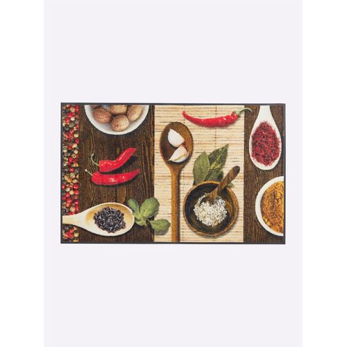 Fußmatte Gr. 6, braun (braun, rot), B:75cm H:7mm L:190cm, Polyamid, Kunstfaser, Teppiche