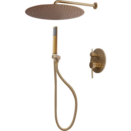 Duschsystem Messing Duscharmatur Duschset Regendusche mit Handbrause Gold