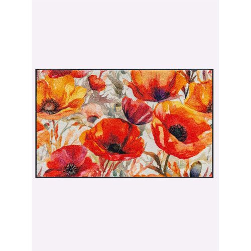 Fußmatte Gr. 3, beige (natur, rot), B:60cm H:7mm L:85cm, Polyamid, Polyamid, Teppiche