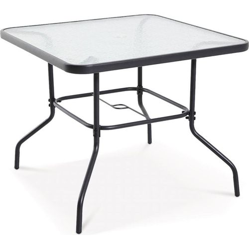 Glas-Metall-Gartentisch 90x90 cm Jupiter