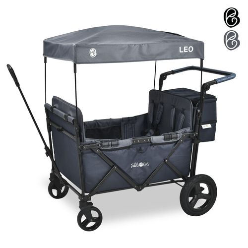 FableKids® Bollerwagen Leo X4Plus | 4 Sitzplätze, Dach & XXL-Hecktasche Blueberry Blue