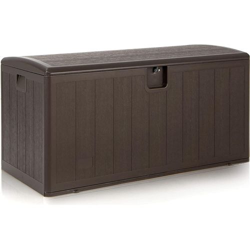 COSTWAY XXL Gartenbox mit 400 Liter Kapazität, wetterfest, abschließbar, Auflagenbox Kissenbox Aufbewahrungsbox für Gartengeräte, Poolzubehör & Kissen, 127,5 x 61,5 x 64 cm