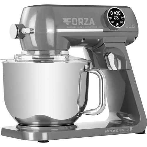 ECG FORZA 6600 Metallo Scuro | Fleischwolf | Schleifen, Kneten, Mixen, | Küchenmaschine | Schwarz | 6.5 Liter | 1800 W |