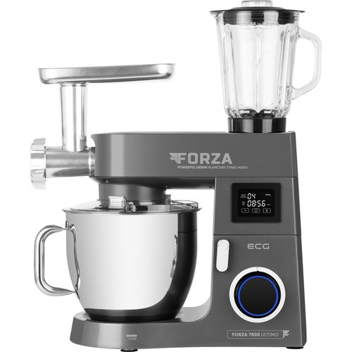 ECG FORZA 7800 Ultimo Scuro | 8 l, Küchenmaschine | EDELSTAHL | SCHWARZ | Schlagen | Mischung | Kotelett | Schneiden | Schleifen | Kneten | 1800 W |