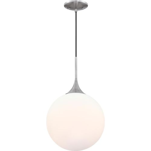LED Pendelleuchte Moretti Nickel / Opalmilchglas