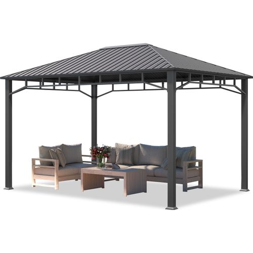 Gartenpavillon 3x4 m Stahldach Hardtop, ohne Seitenteile, Pfosten 9x9 cm