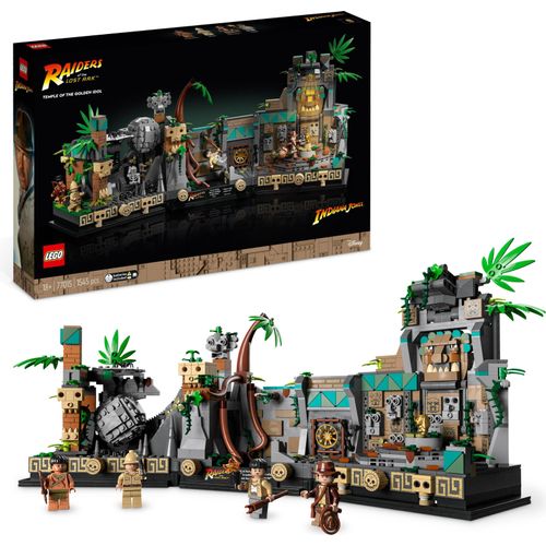 LEGO 77015 Indiana Jones Tempel des goldenen Götzen Modellbausatz für Erwachsene, Jäger des verlorenen Schatzes Film-Set mit interaktiven Funktionen und Minifiguren