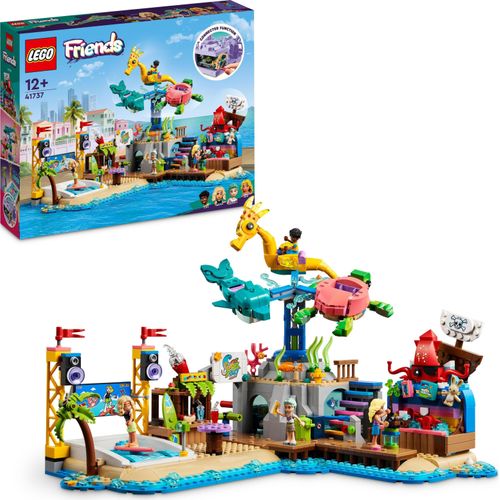 LEGO 41737 Friends Strand-Erlebnispark, Kirmes-Set mit Technic-Elementen, Delfin, Schildkröte und Seepferdchen Karussell, fortgeschrittenes, technisches Bau-Spielzeug für Kinder ab 12 Jahren und Teenager
